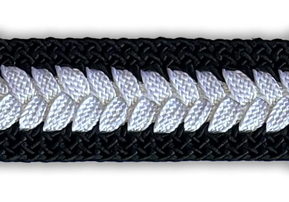 3/4" Black & White Braided Trim (Made in USA)
