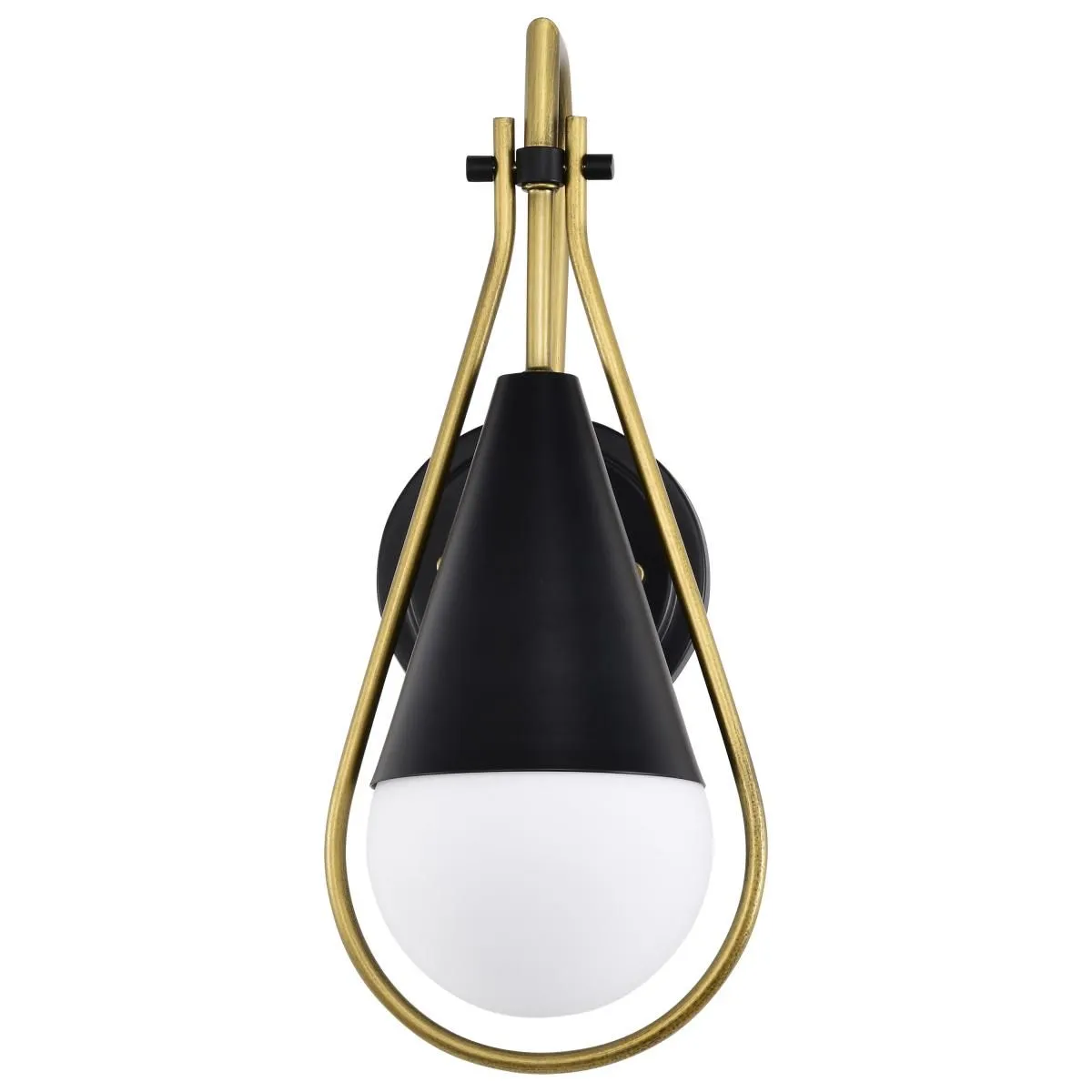 Admiral 15 in. Wall Sconce Matte Black and Natural Brass Finish