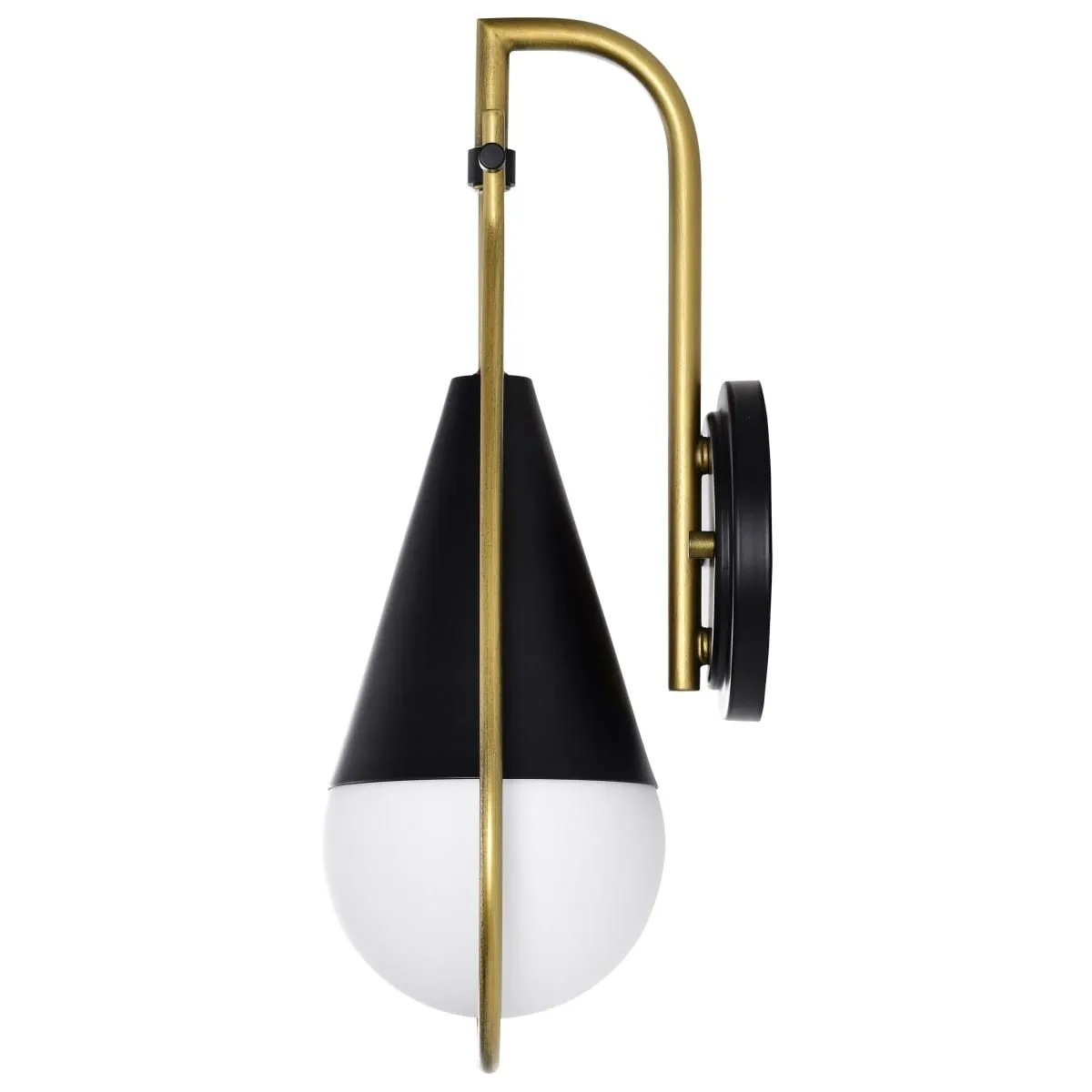 Admiral 15 in. Wall Sconce Matte Black and Natural Brass Finish