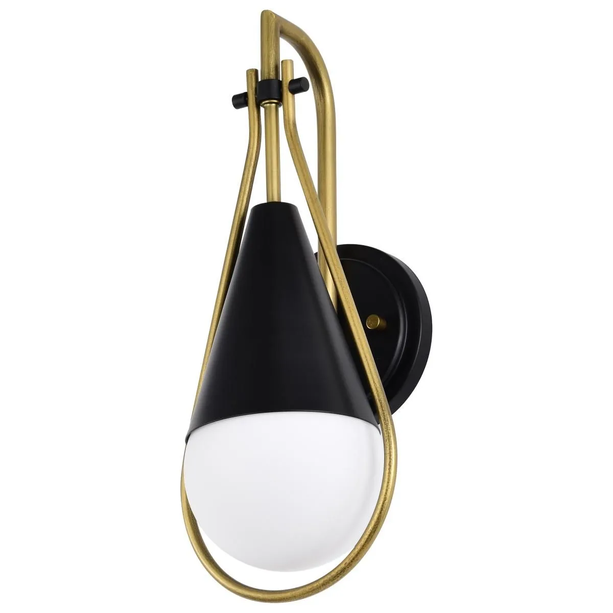 Admiral 15 in. Wall Sconce Matte Black and Natural Brass Finish