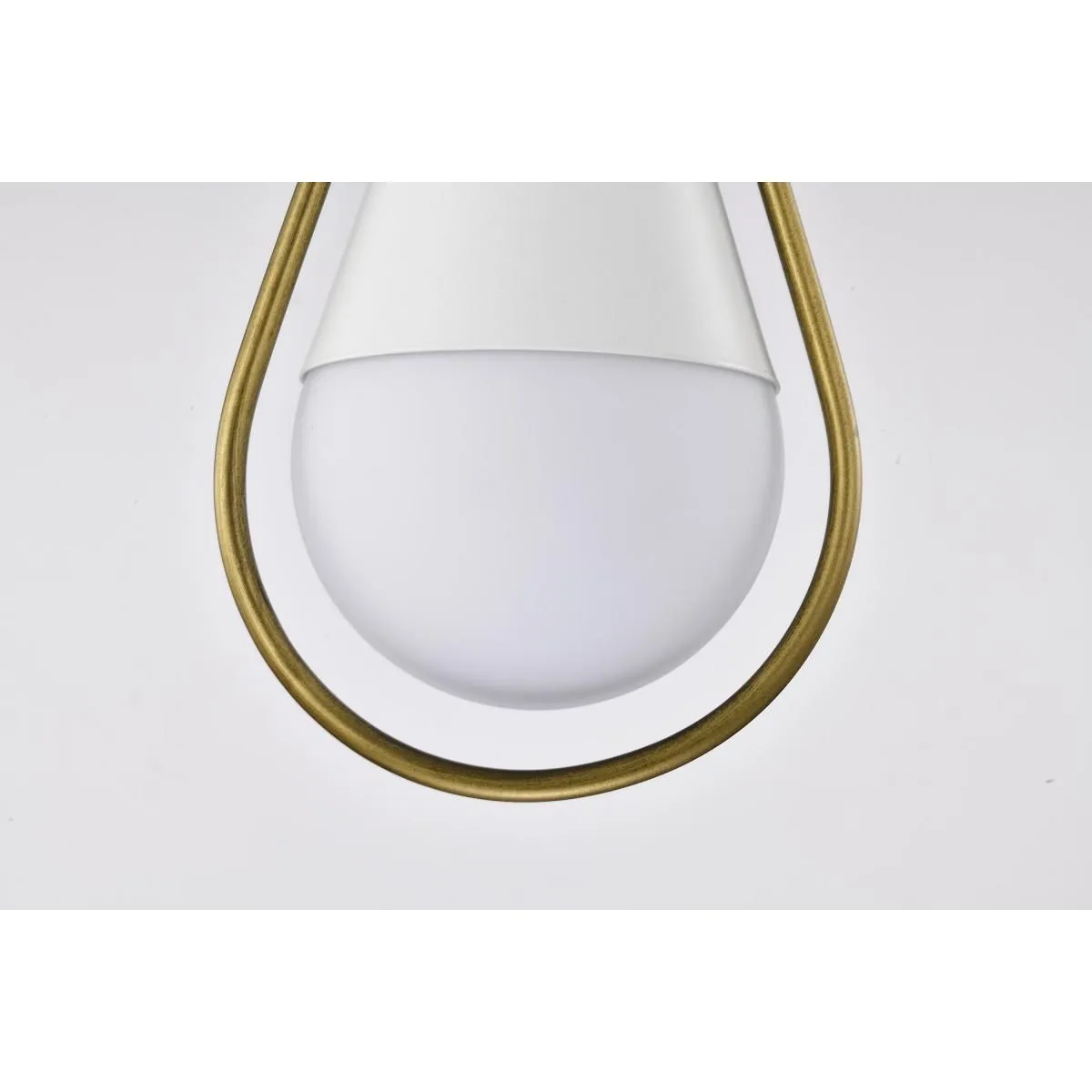 Admiral 7 in. Pendant Light Matte White and Natural Brass Finish