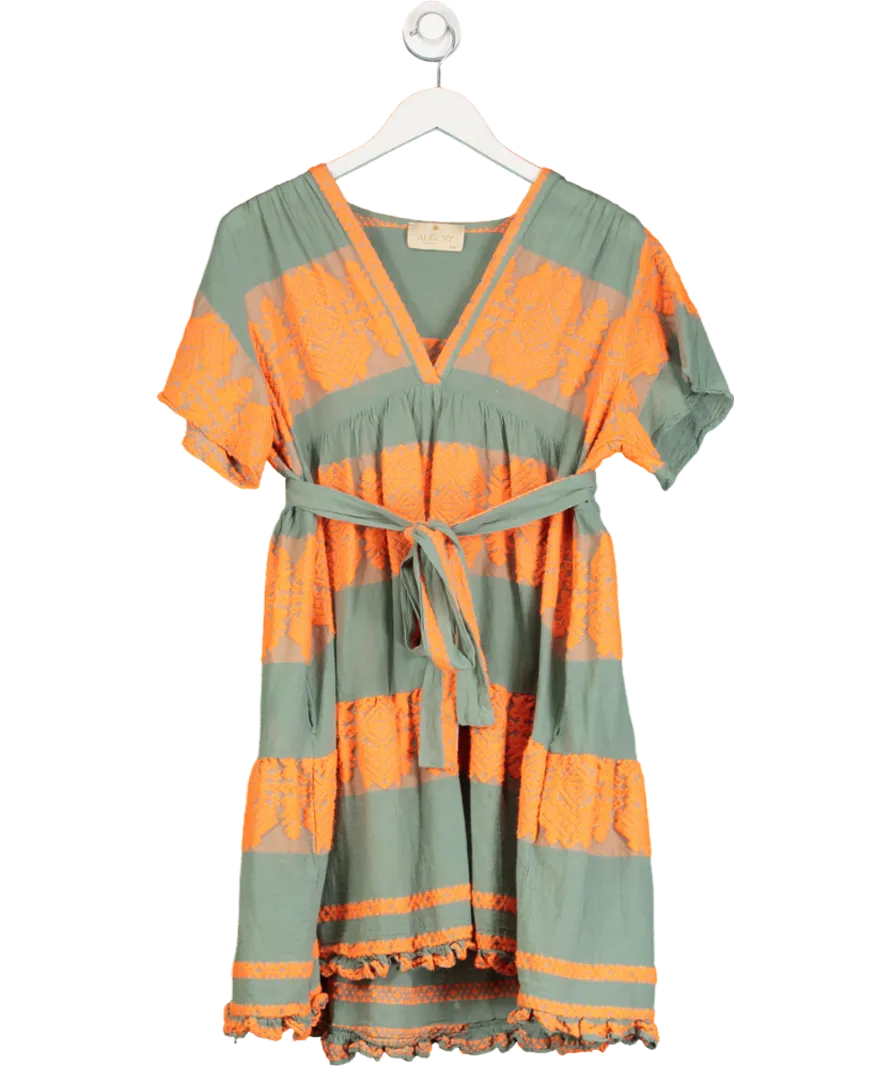 August Resort Wear GreenEmbroidered Dress UK S/M