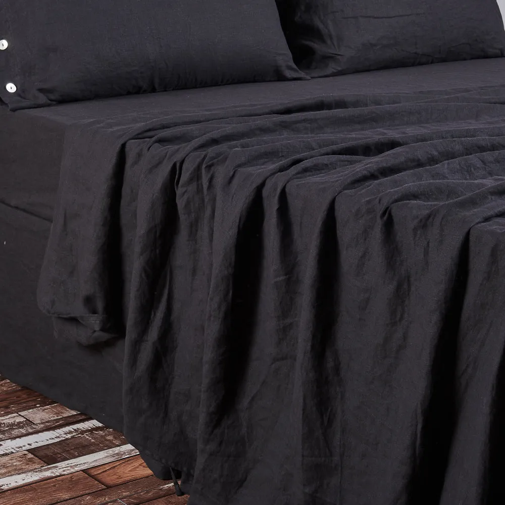 Bed Linen Flat Sheet Jet-Black
