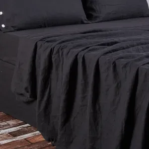 Bed Linen Flat Sheet Jet-Black