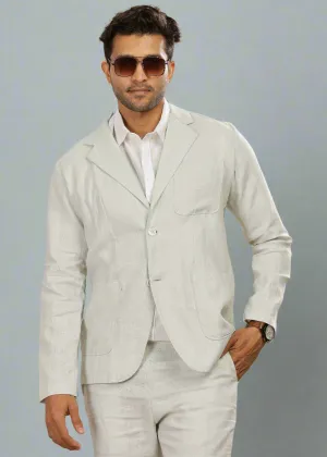 Bond - Classic Pure Linen Jacket - Powder Blue