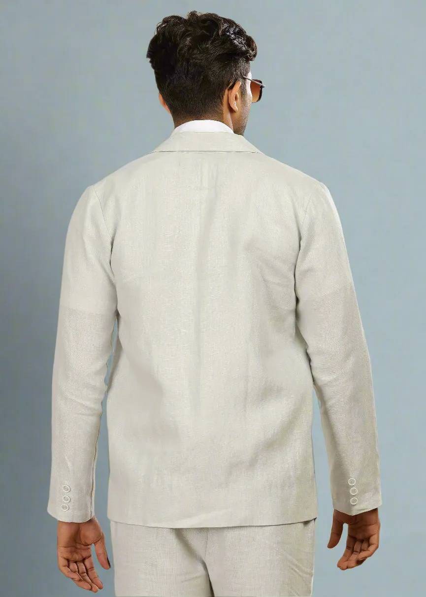 Bond - Classic Pure Linen Jacket - Powder Blue