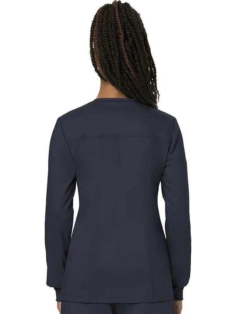 Cherokee Workwear Revolution Women's Snap Front Scrub Jacket | Pewter