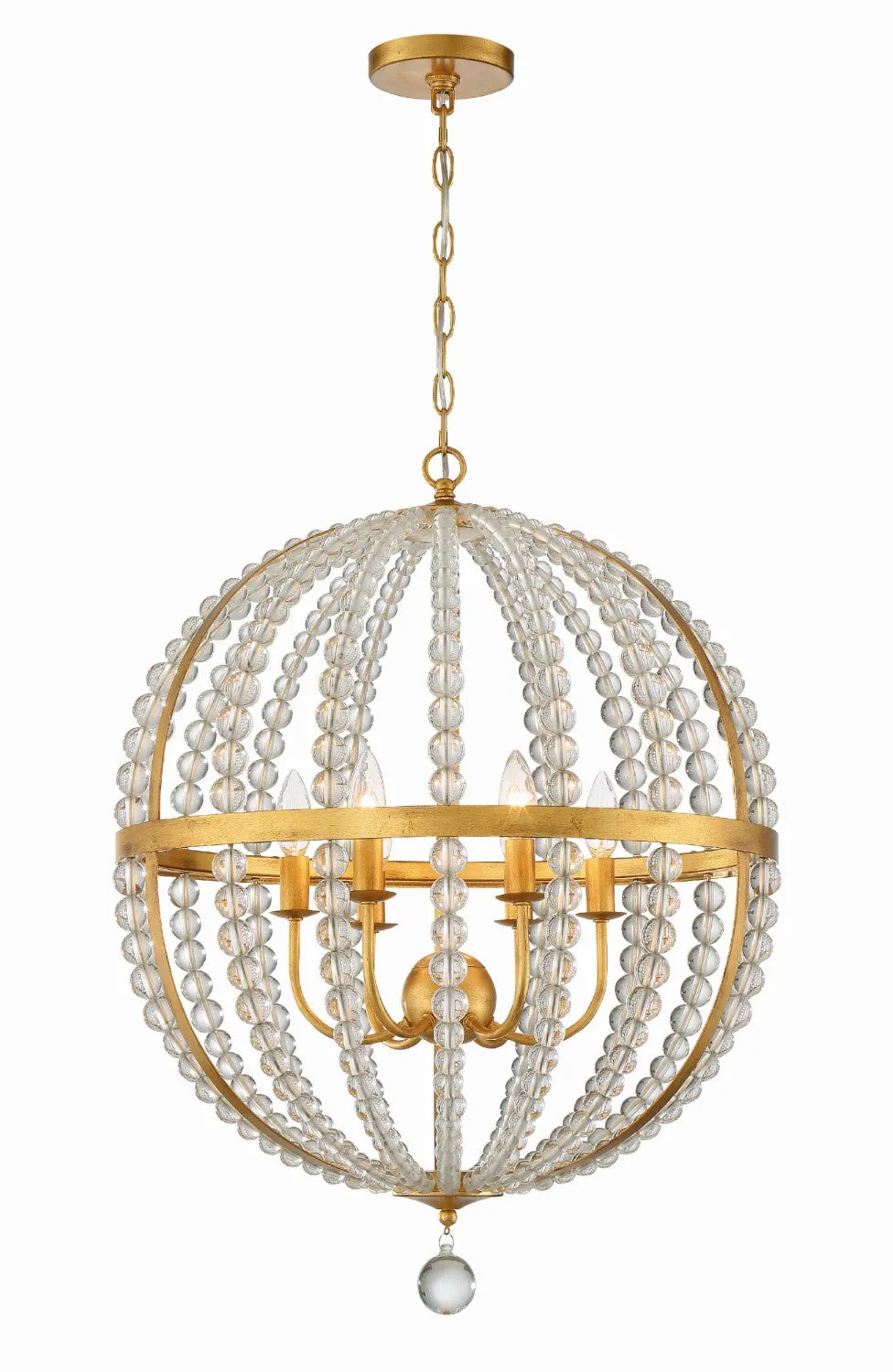 Crystorama ROX-A9006-GA Roxy 6 Light Chandelier - Antique Gold