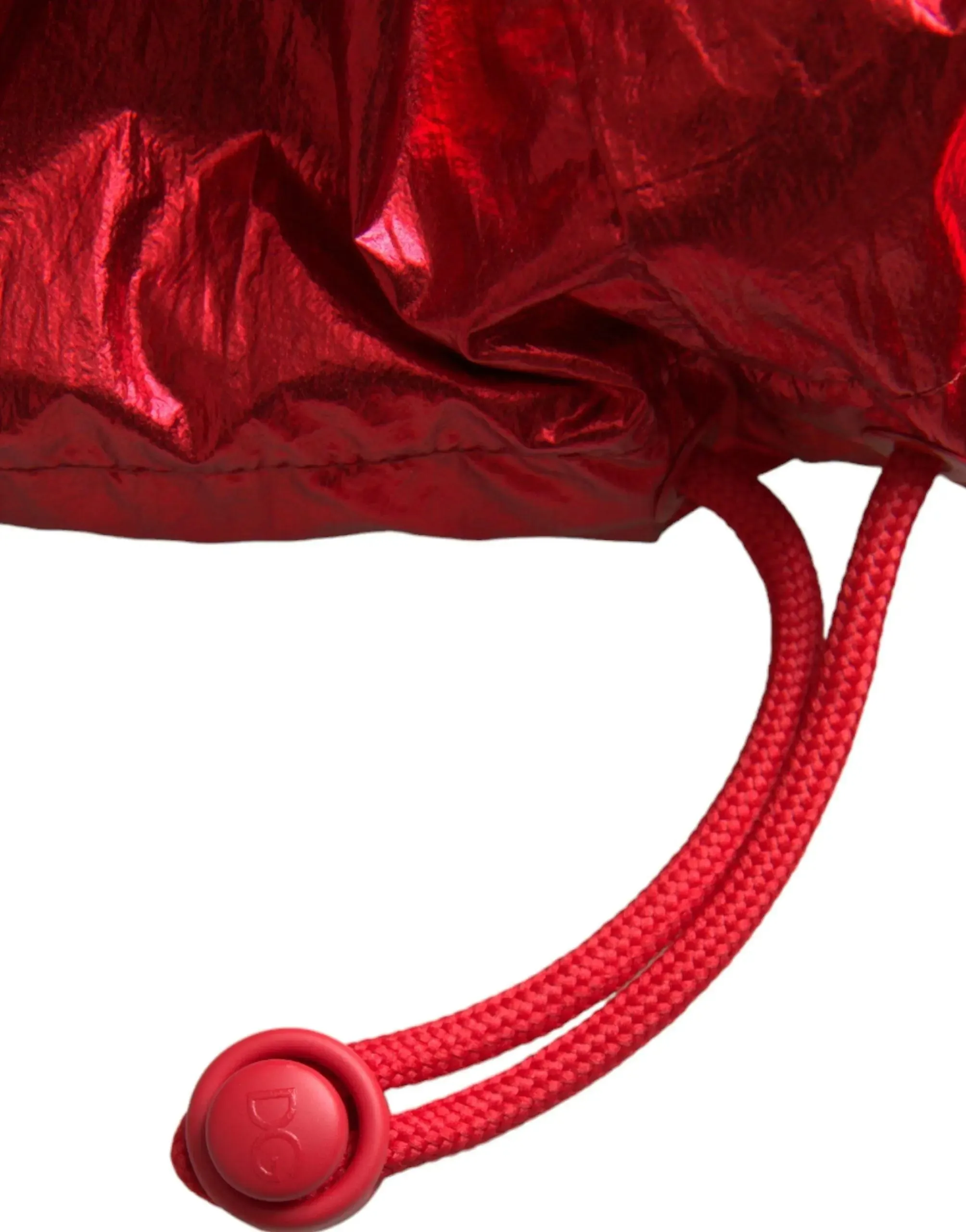 Dolce & Gabbana Red Nylon Hooded Pullover Jacket