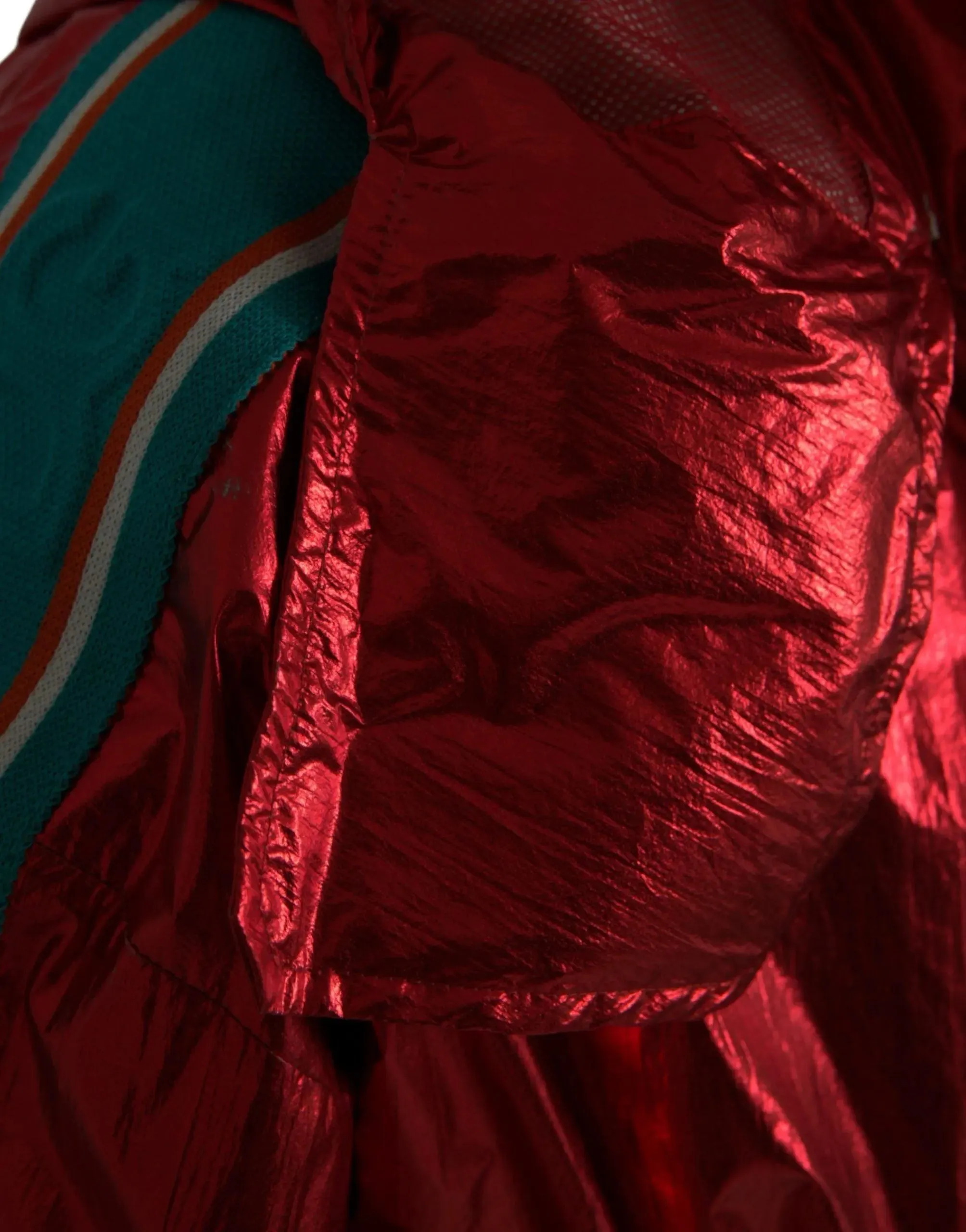 Dolce & Gabbana Red Nylon Hooded Pullover Jacket