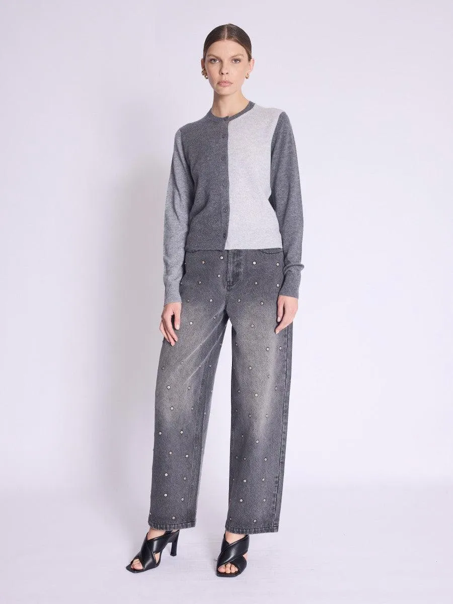 Gabriel Two-Tone Grey Cardigan Sweater