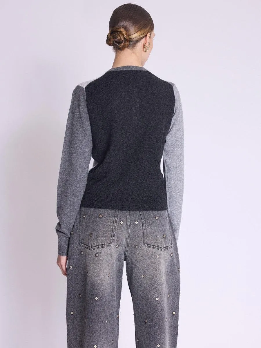 Gabriel Two-Tone Grey Cardigan Sweater