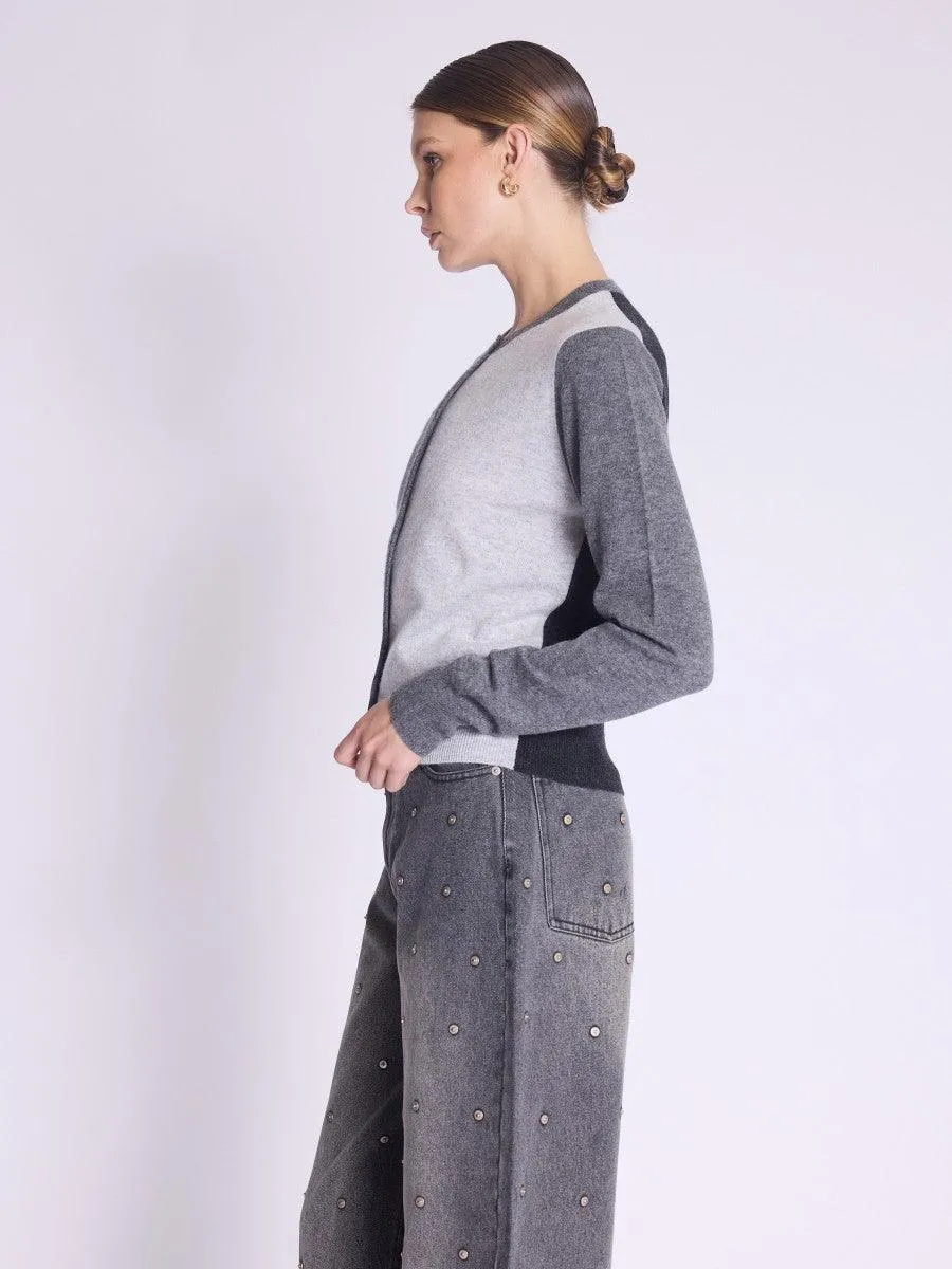 Gabriel Two-Tone Grey Cardigan Sweater