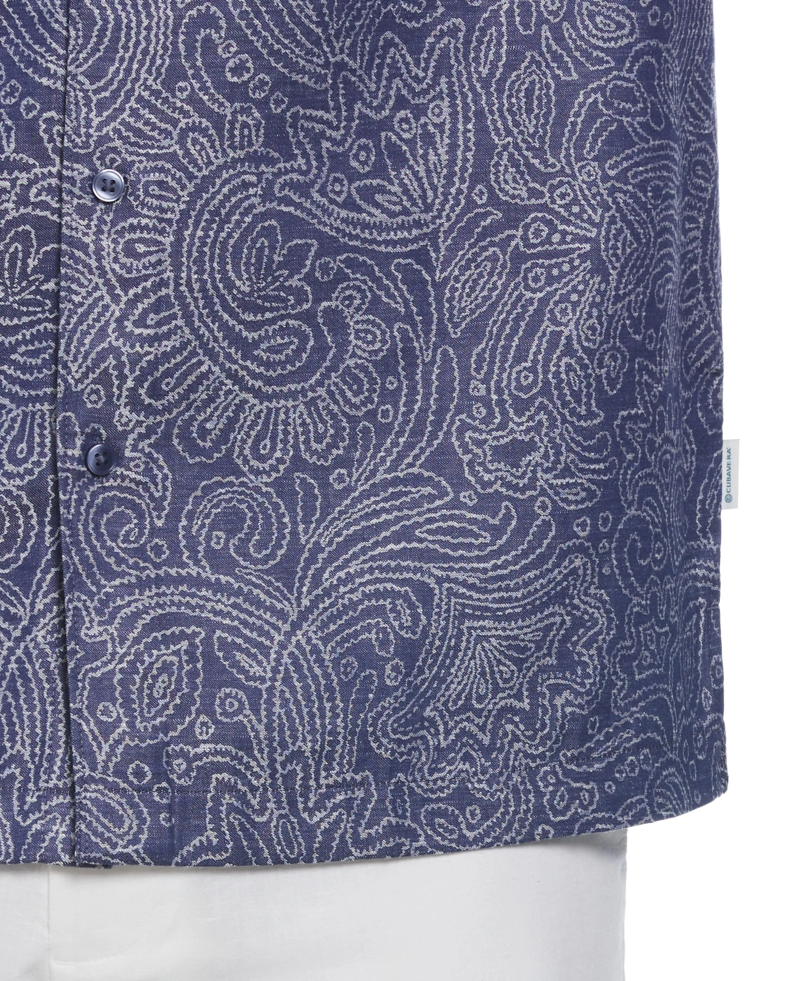Jacquard Abstract Floral Paisley Print Shirt