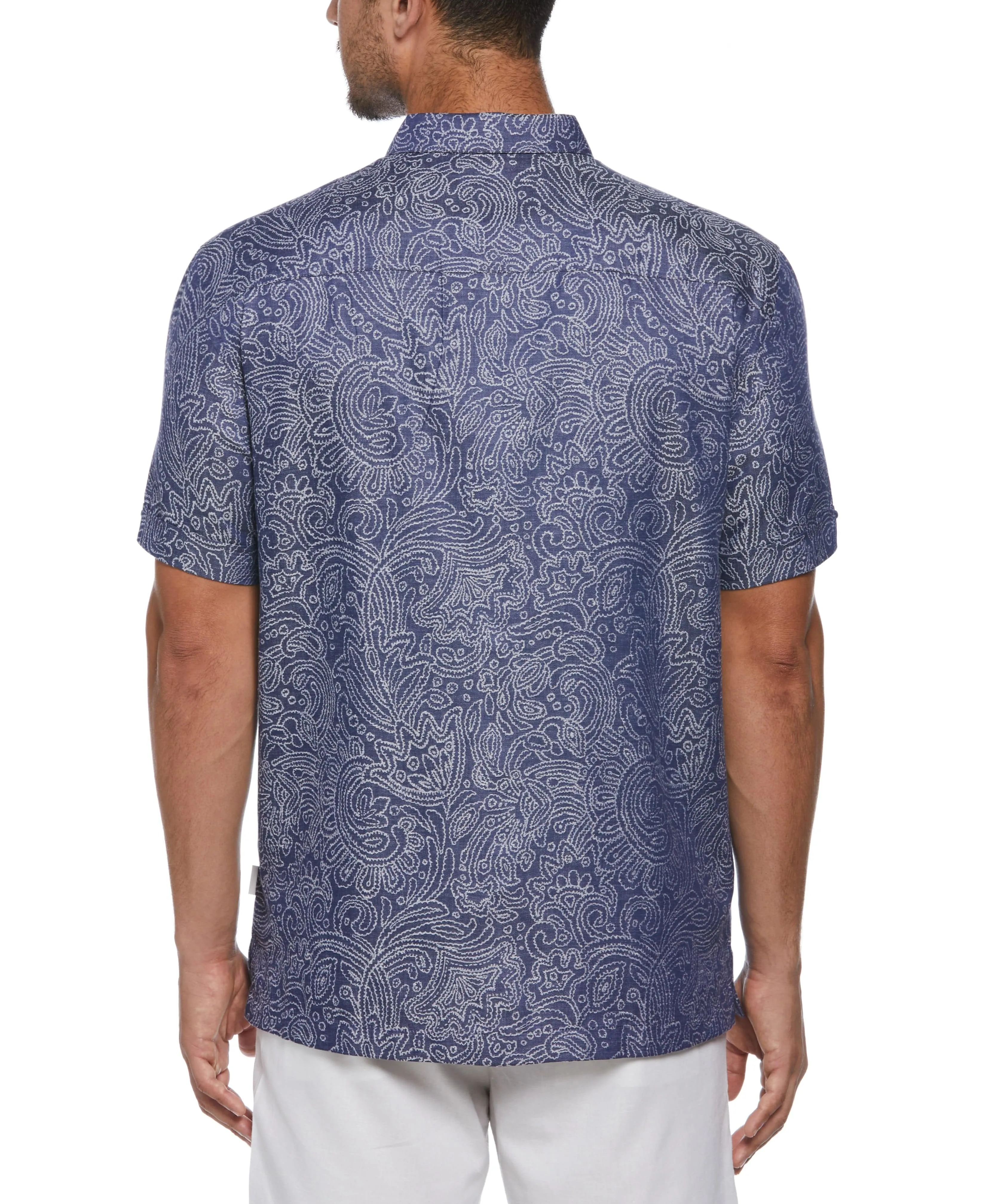 Jacquard Abstract Floral Paisley Print Shirt