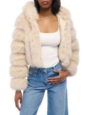 JOLENE-TAN FAUX FUR JACKET