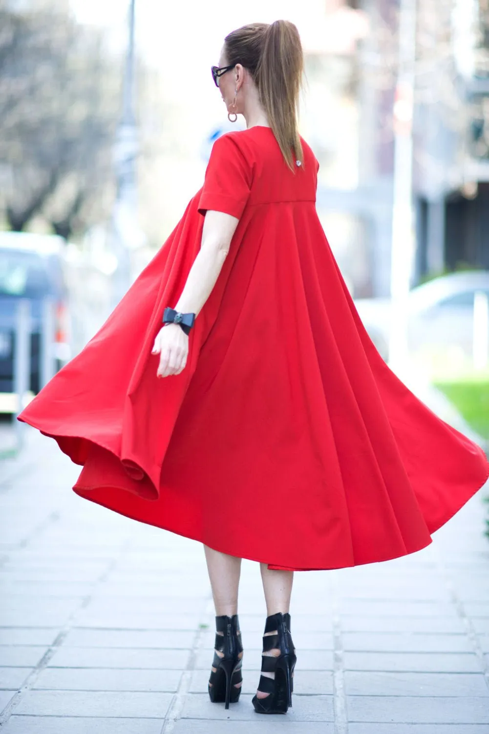KOSARA Red Summer Maxi Dress 5XL ON SALE