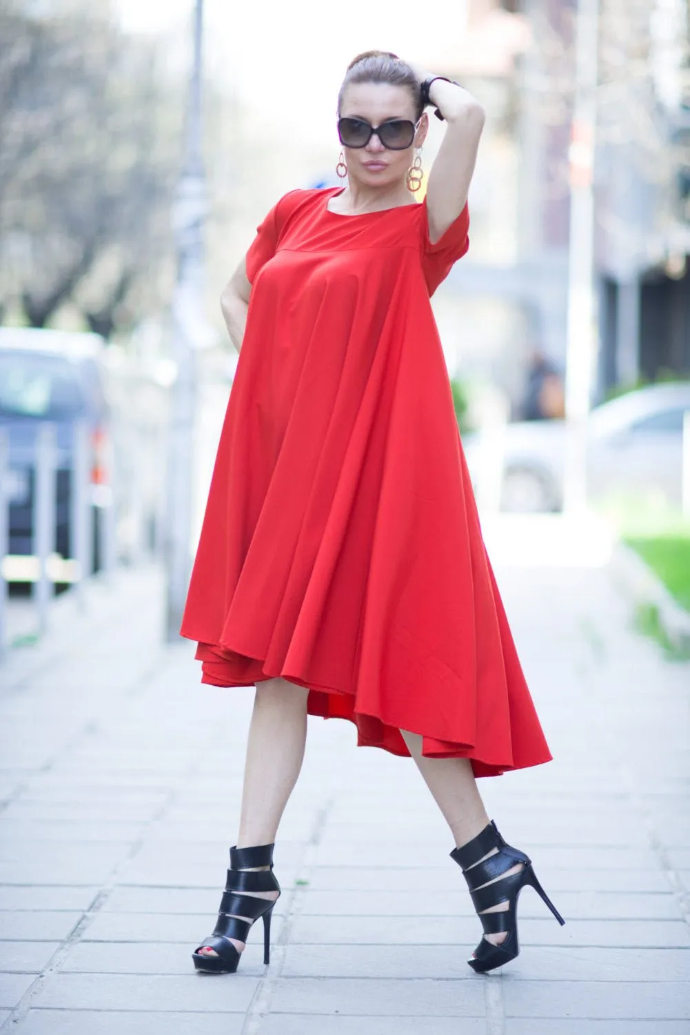 KOSARA Red Summer Maxi Dress 5XL ON SALE