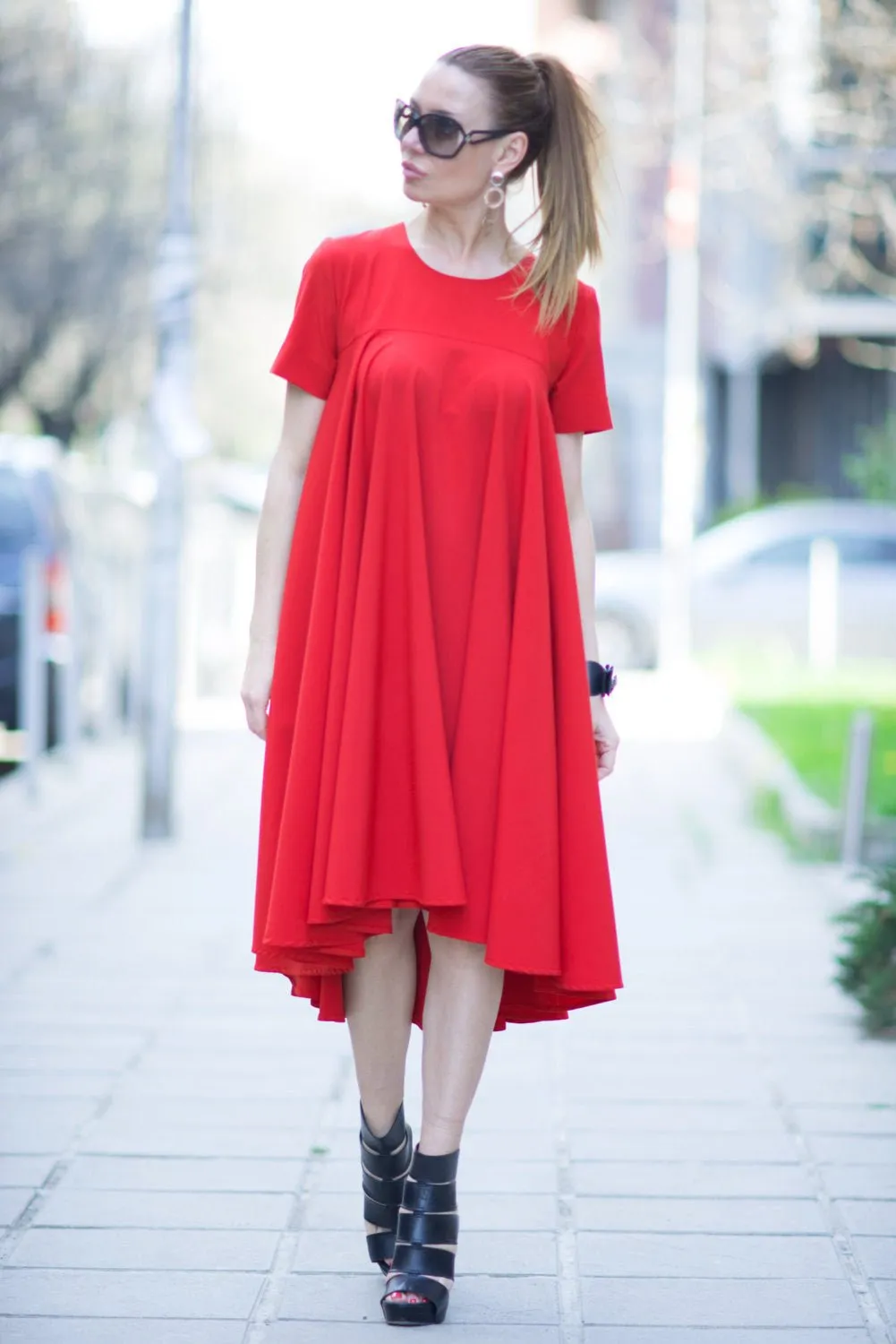 KOSARA Red Summer Maxi Dress 5XL ON SALE