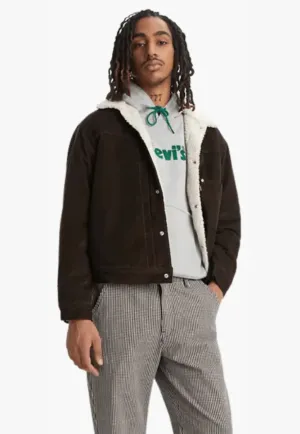 Levi mens Type 1 Sherpa Trucker Corduroy Jacket