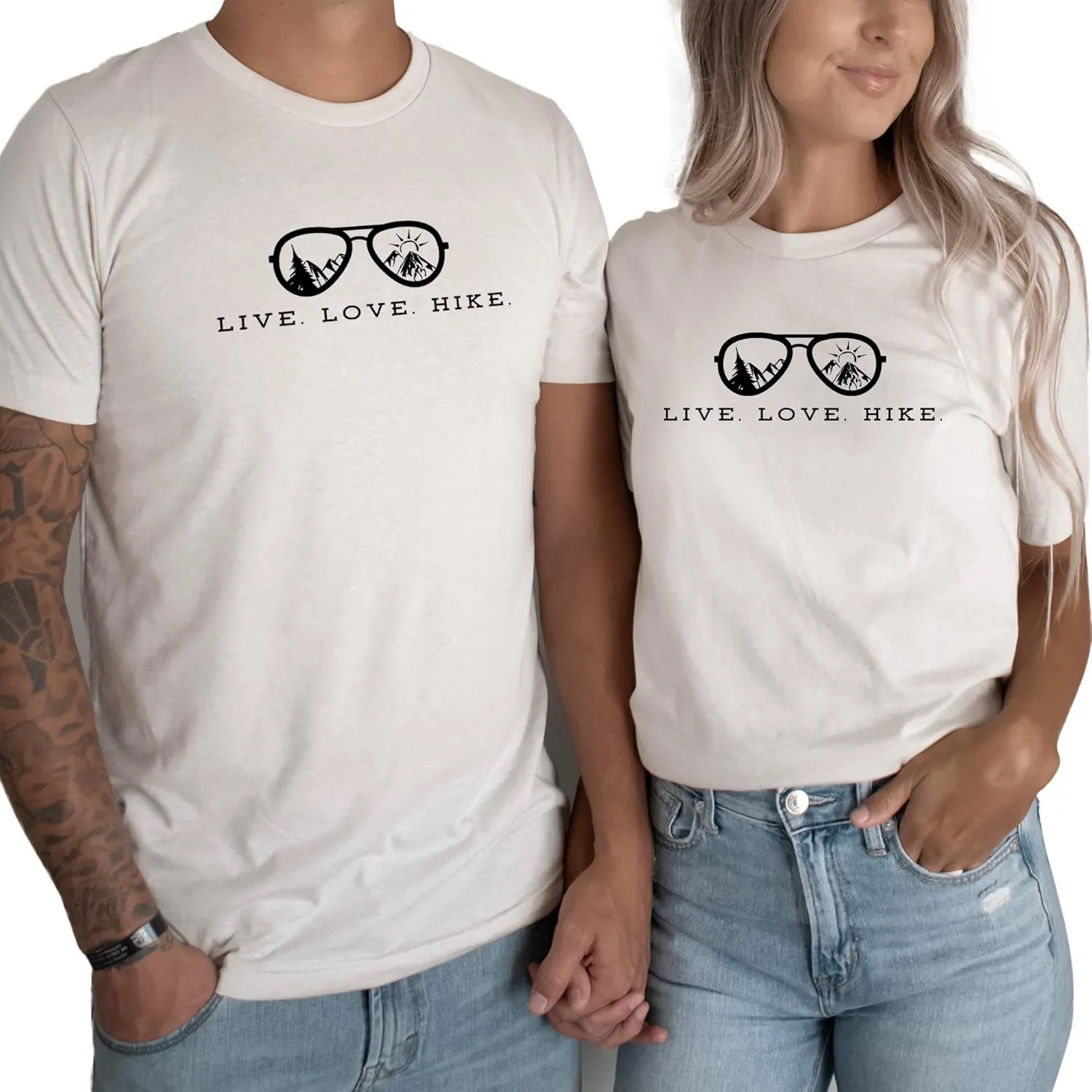 Live Love Hike Women's Nature Camping Mountain Hiking Lovers Shirt Adventure Wild Outdoor Graphic Tees Tops