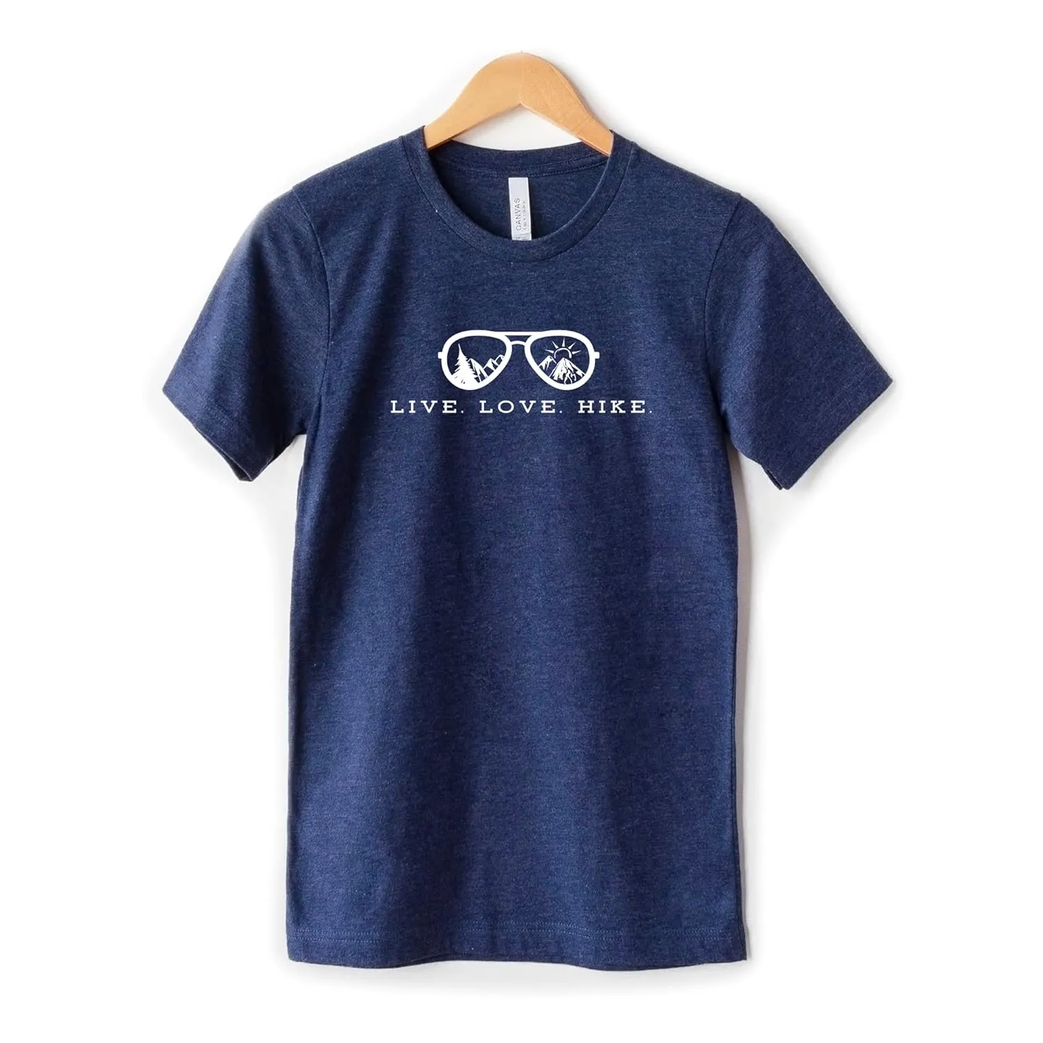 Live Love Hike Women's Nature Camping Mountain Hiking Lovers Shirt Adventure Wild Outdoor Graphic Tees Tops