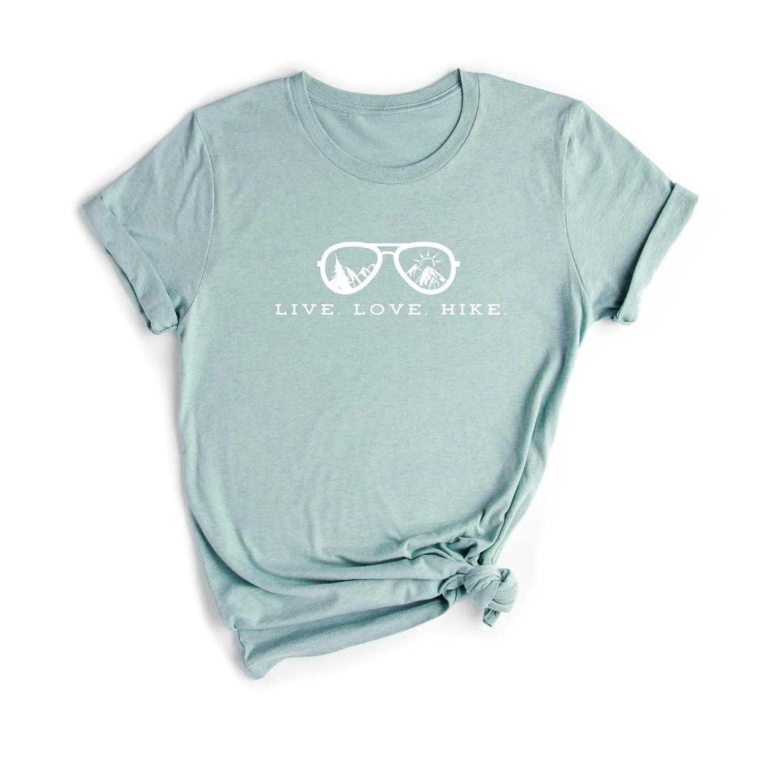 Live Love Hike Women's Nature Camping Mountain Hiking Lovers Shirt Adventure Wild Outdoor Graphic Tees Tops