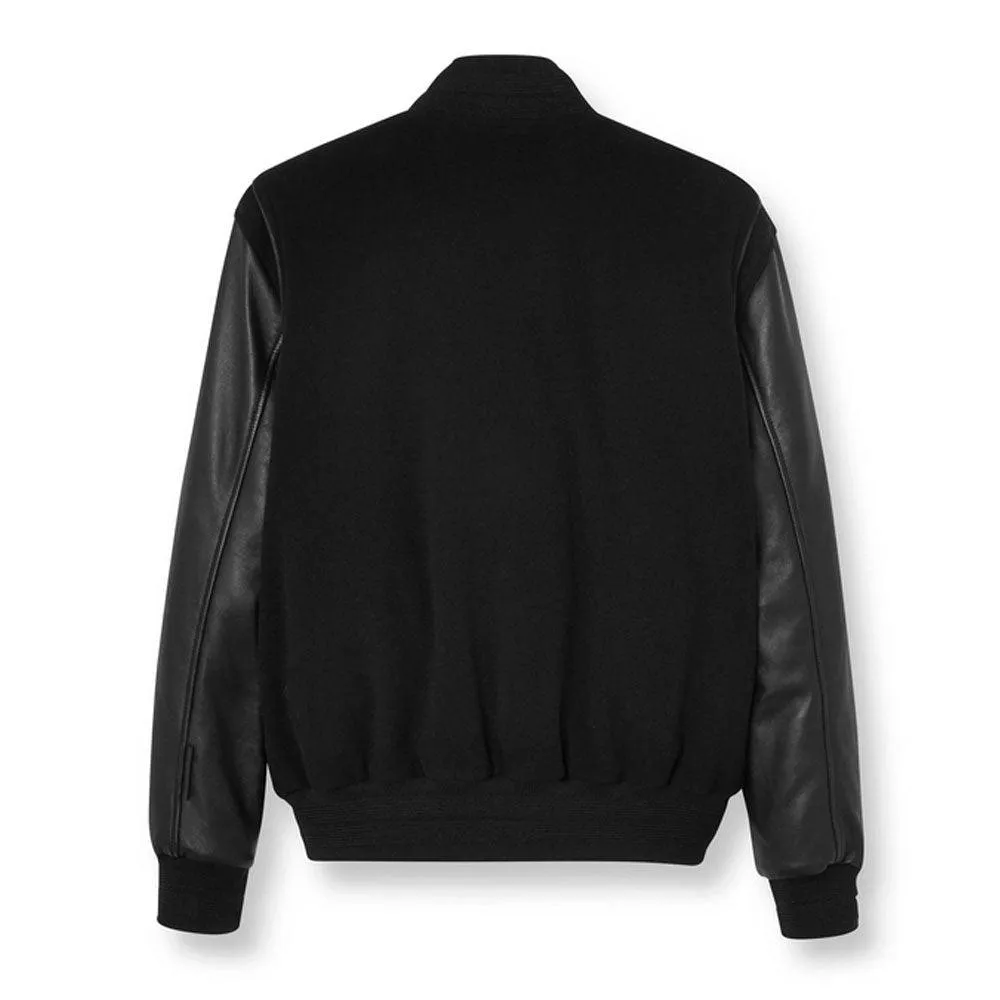 Men's Black Varsity Leather Jacket