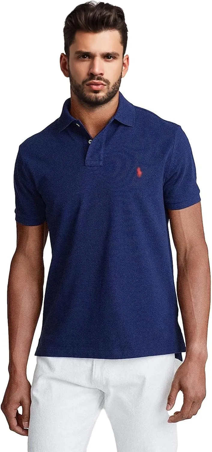 Men's Custom Slim Fit Polo Shirt Short Sleeve for Outdoor Golf Tennis Polo 2 Buttons Tops-Proudly of U.S Polo