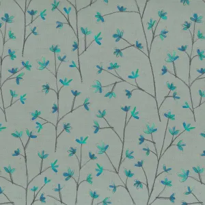 Ophelia Printed Cotton Fabric (By The Metre) Cornflower
