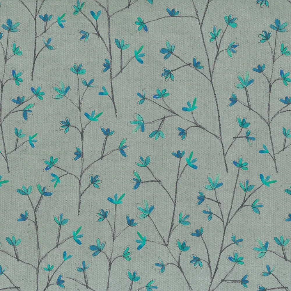 Ophelia Printed Cotton Fabric (By The Metre) Cornflower