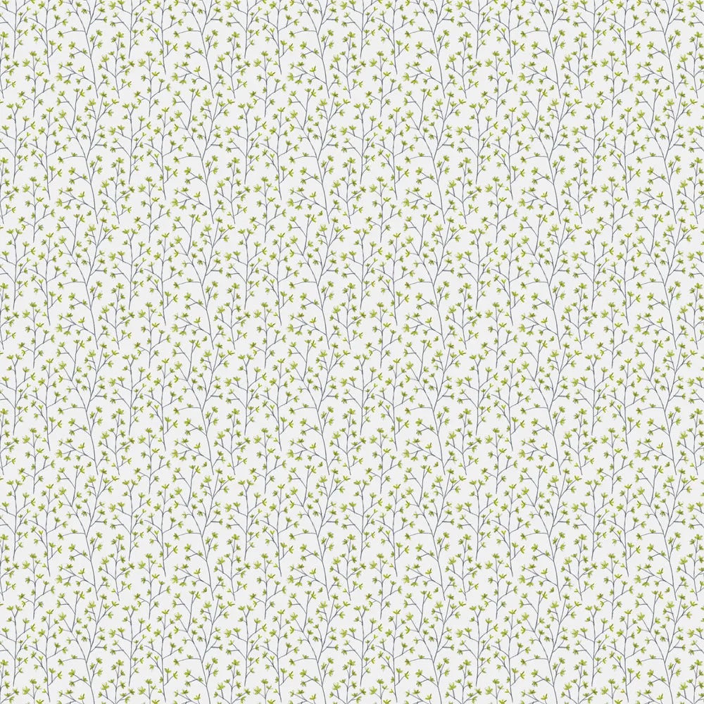 Ophelia Printed Cotton Fabric (By The Metre) Lime/Natural