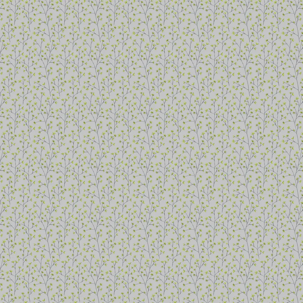 Ophelia Printed Linen Fabric Remnant Lime