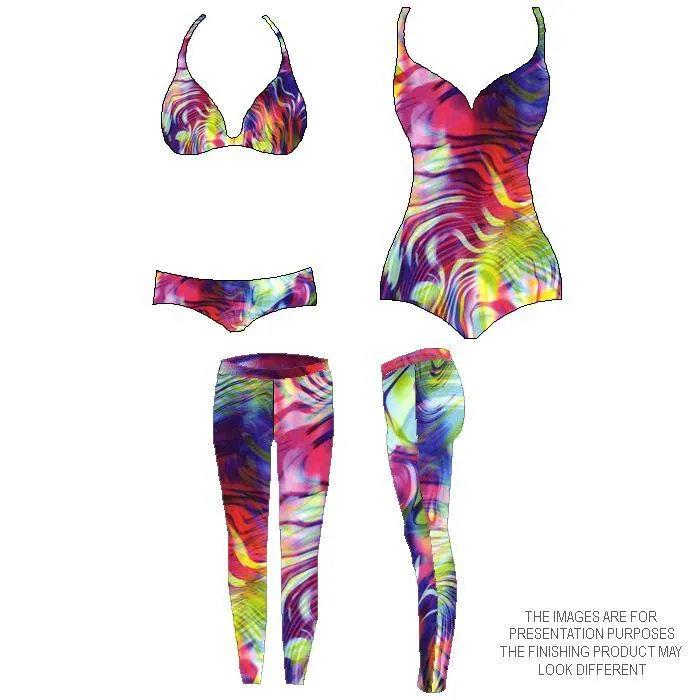 P-SPT107 | abstract, painting, rainbow, multi-color, Printed Spandex