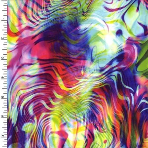 P-SPT107 | abstract, painting, rainbow, multi-color, Printed Spandex