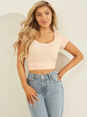 Peach Script Logo T-Shirt