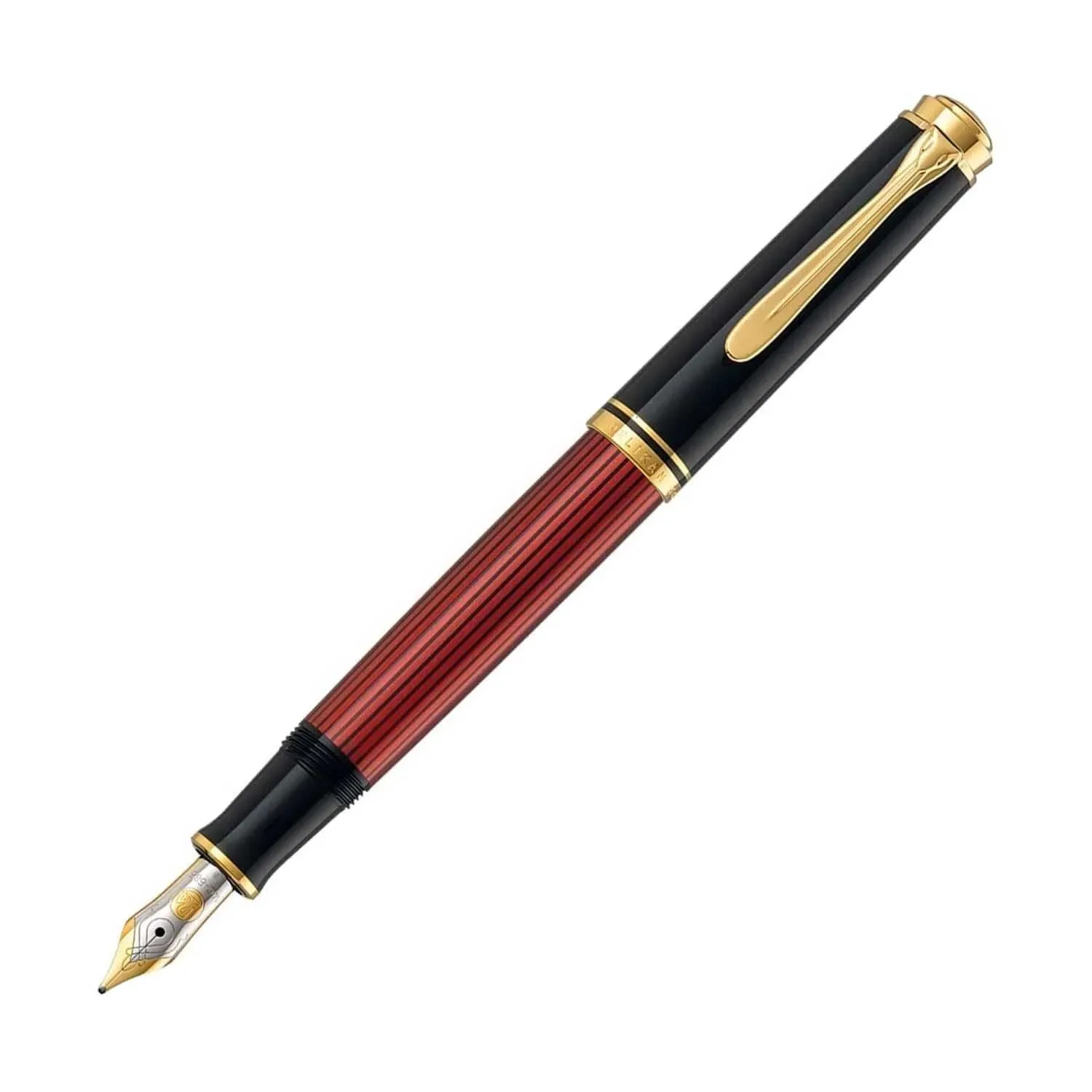 Pelikan M400 Fountain Pen - Black Red GT