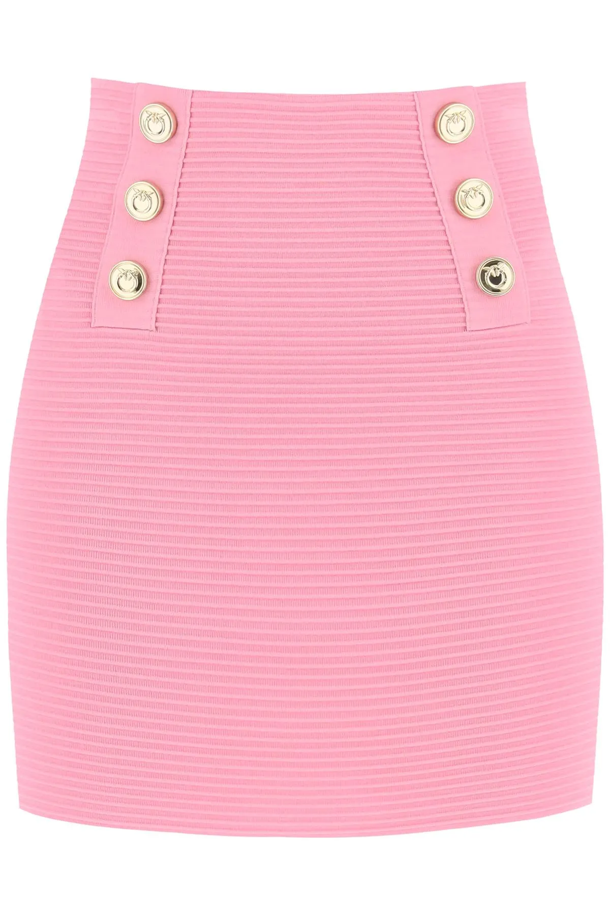 PINKO cipresso mini skirt with love birds buttons