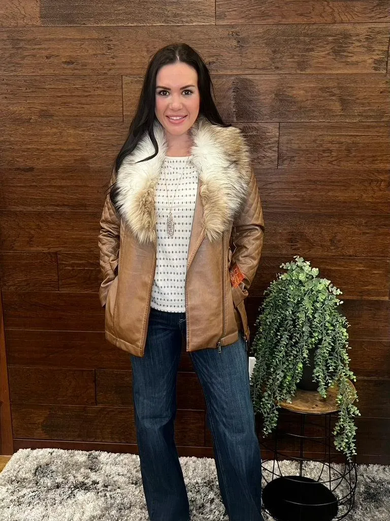 Scully Faux fur trim ladies jacket.