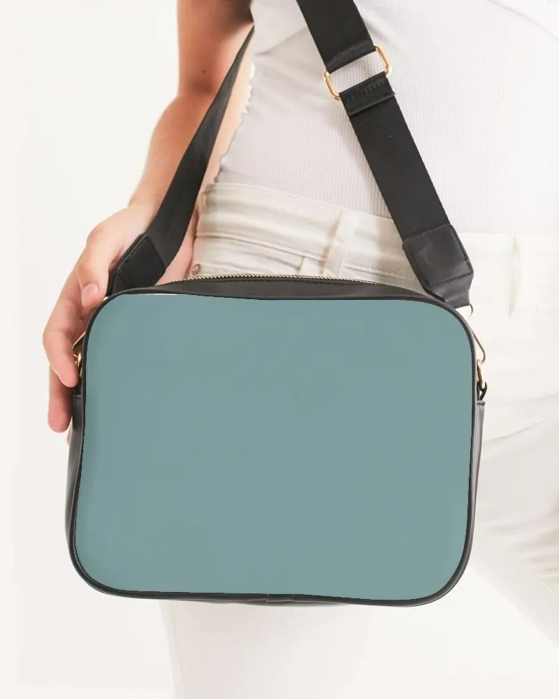 Shaded Pale Pastel Blue-Green Gray Crossbody Bag | C30M0Y15K30