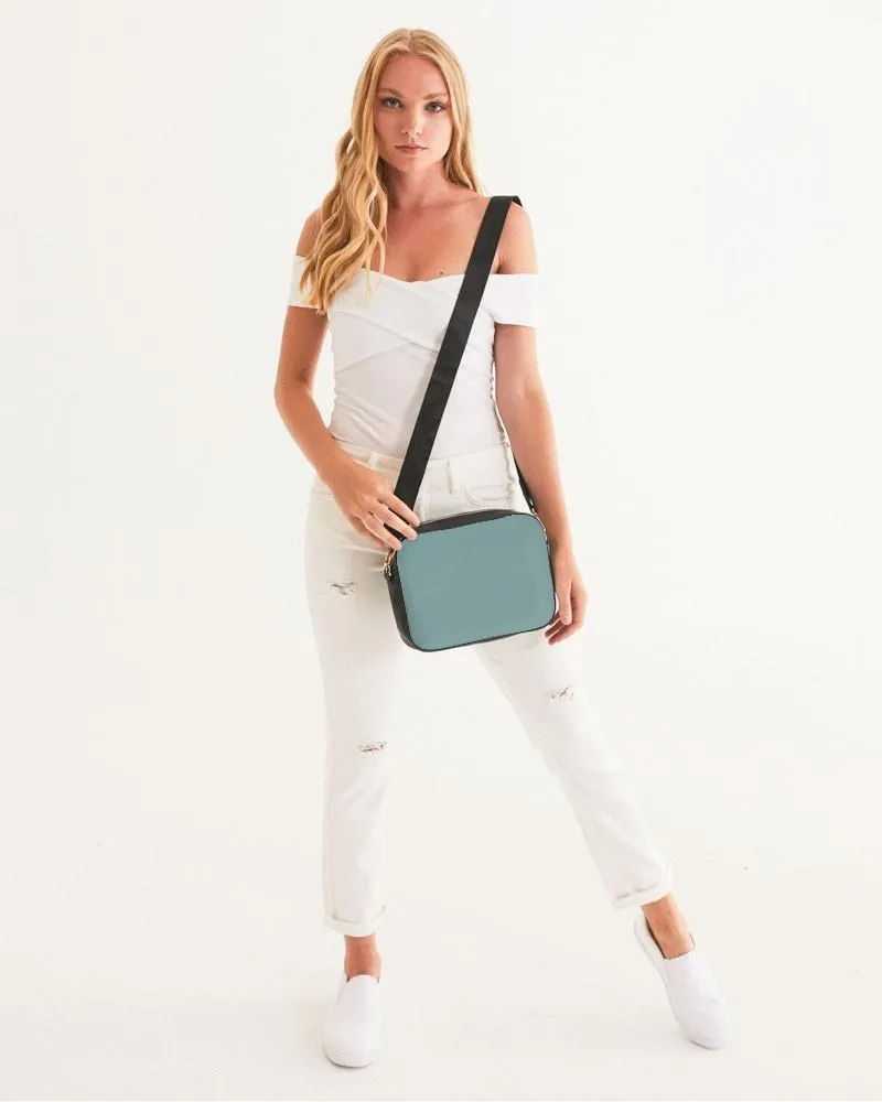 Shaded Pale Pastel Blue-Green Gray Crossbody Bag | C30M0Y15K30