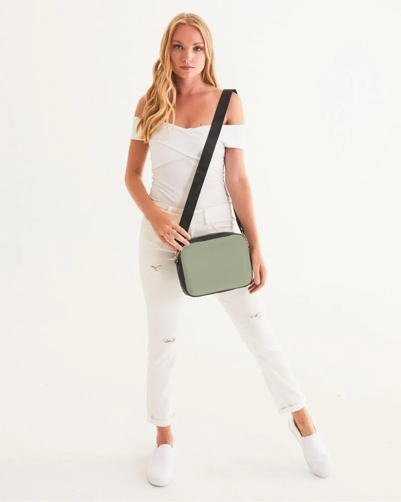 Shaded Pale Pastel Warm Green Gray Crossbody Bag | C8M0Y30K30