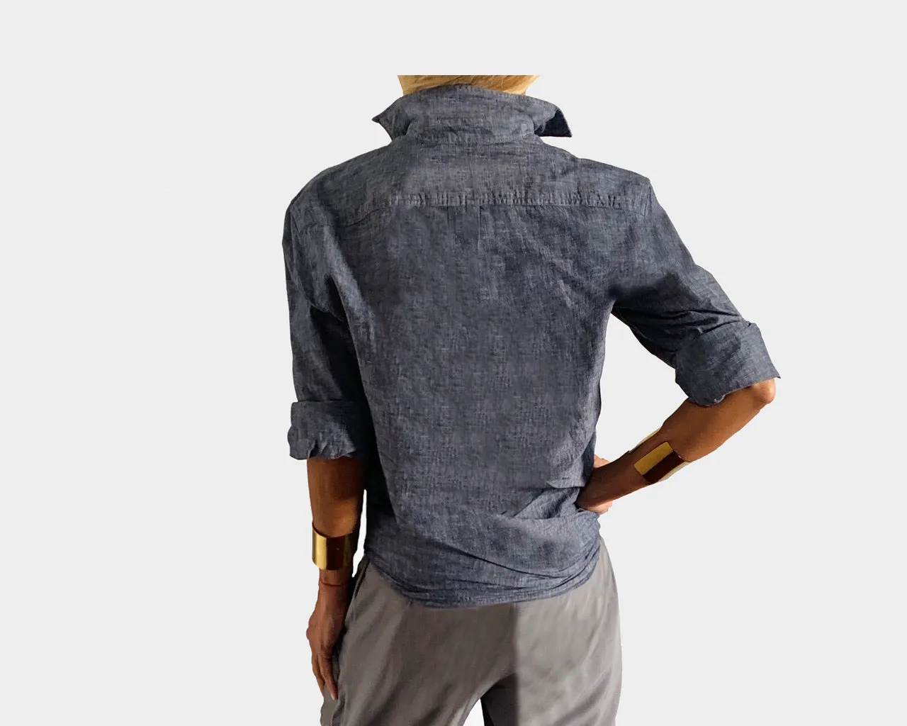 Silver Blue Long Sleeve Shirt - The Hamptons