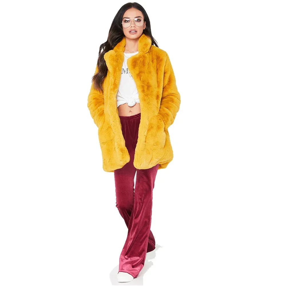 SISJULY Womens Faux Fur Coat