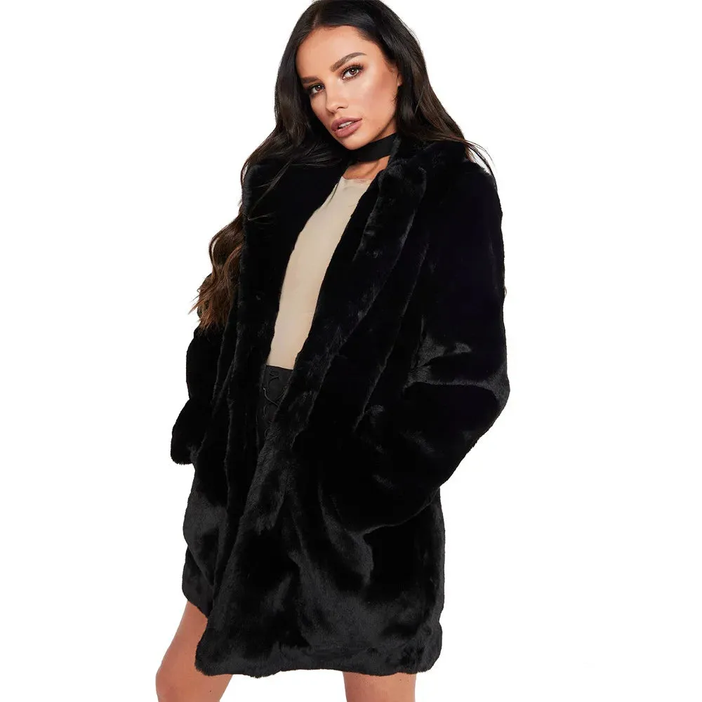 SISJULY Womens Faux Fur Coat