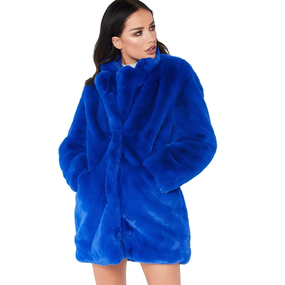 SISJULY Womens Faux Fur Coat