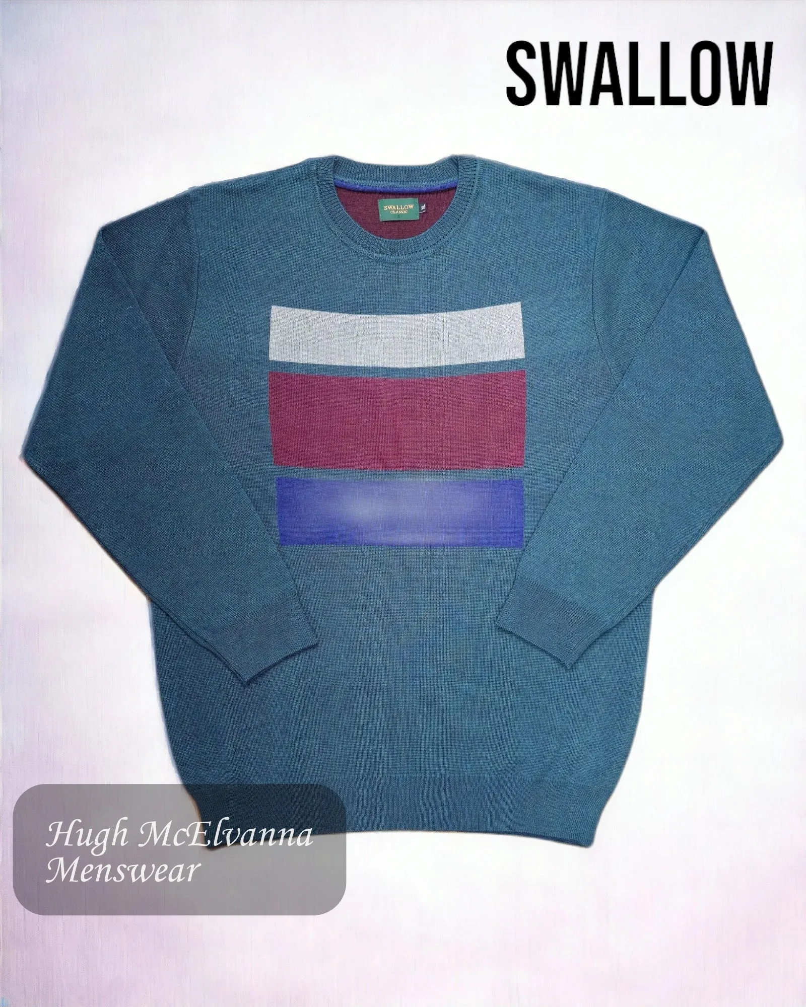 Swallow Green Crew Neck Sweater