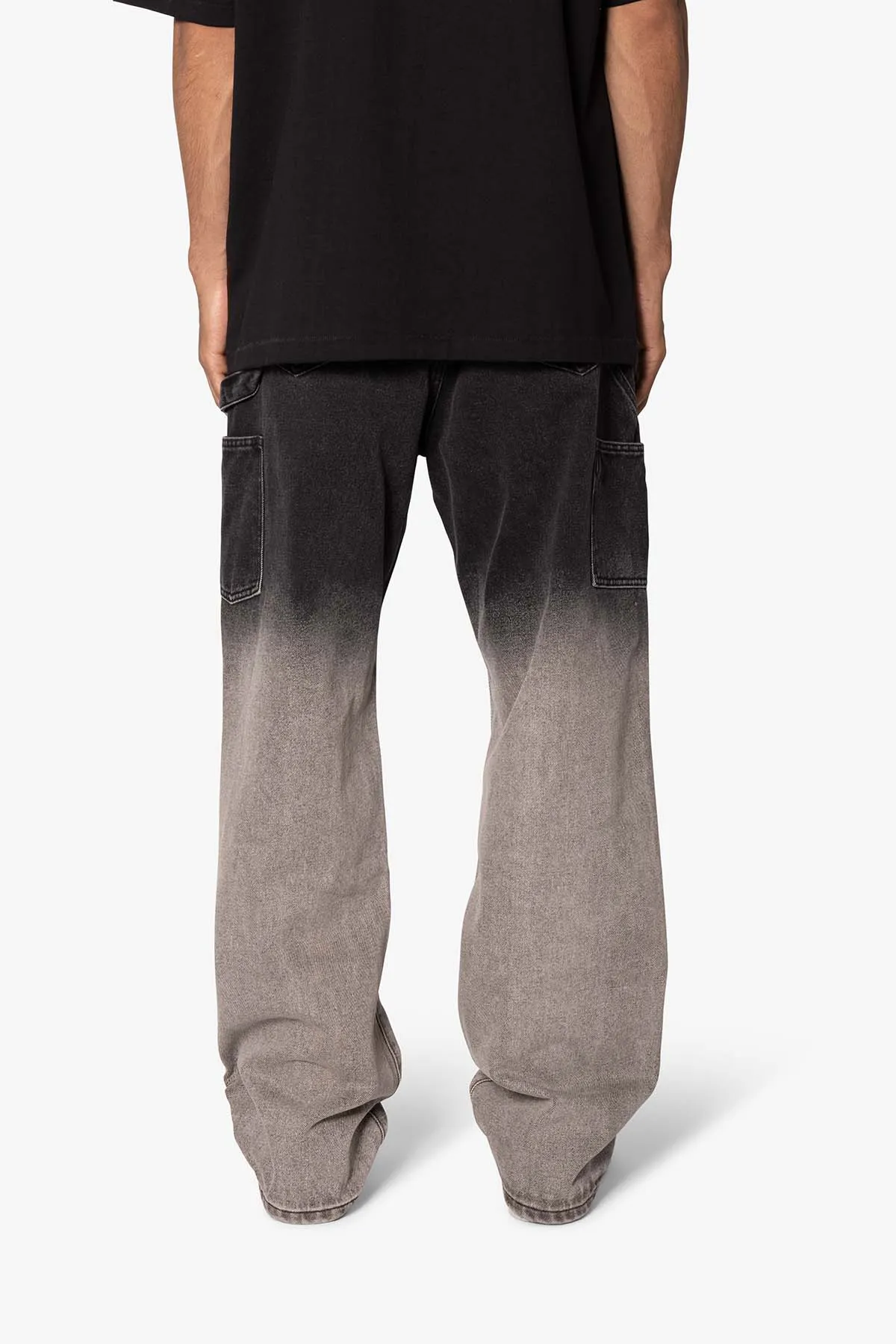 Ultra Baggy Gradient Double Knee Denim - Black/Grey
