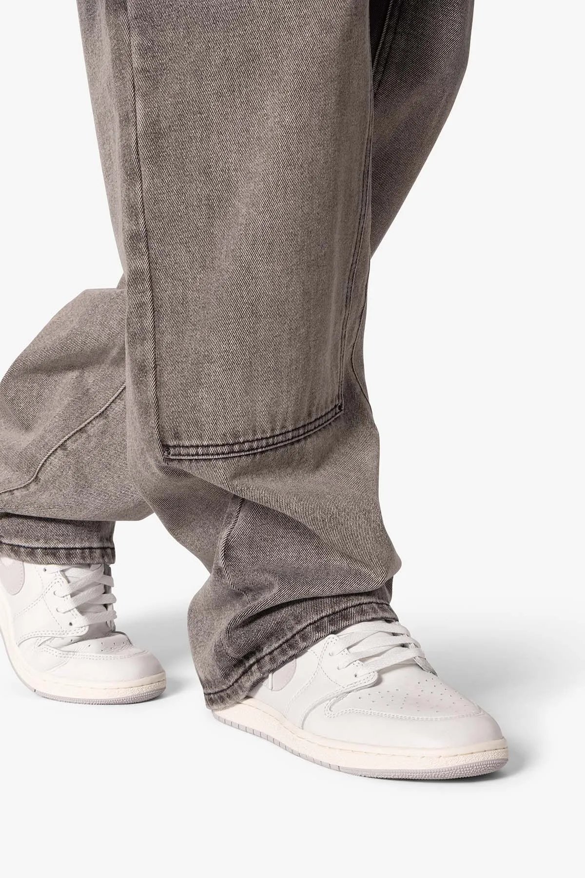 Ultra Baggy Gradient Double Knee Denim - Black/Grey