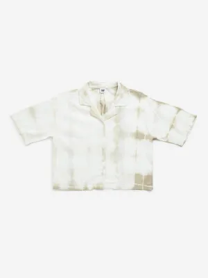 Y&F Kids Beige Tie-Dye Printed Shirt